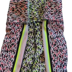 DKNY Sport Womens Confetti Printed Side-Striped High Waist Leggings Size Medium